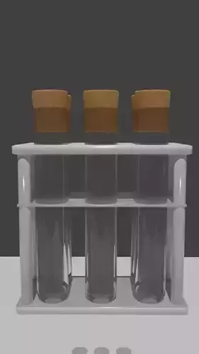 Free PBR Test tubes in rack Low-poly 3D model