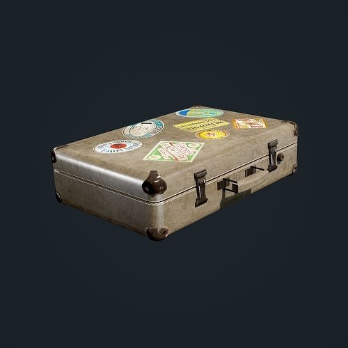 Vintage Suitcase Luggage Travel Hotel Low-poly 3D model