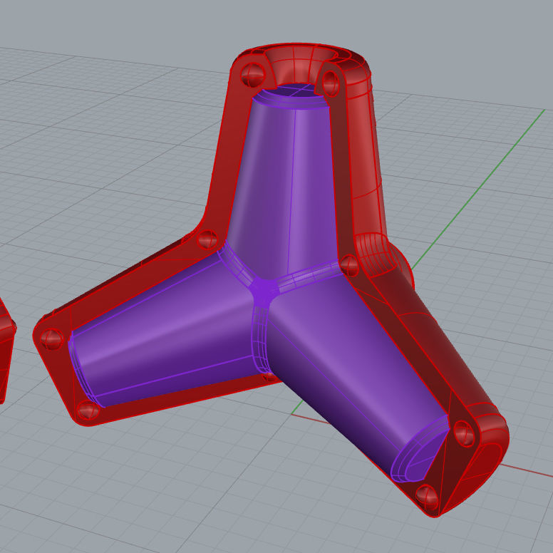 Tetrapod mold Nurb model 3D print model_1