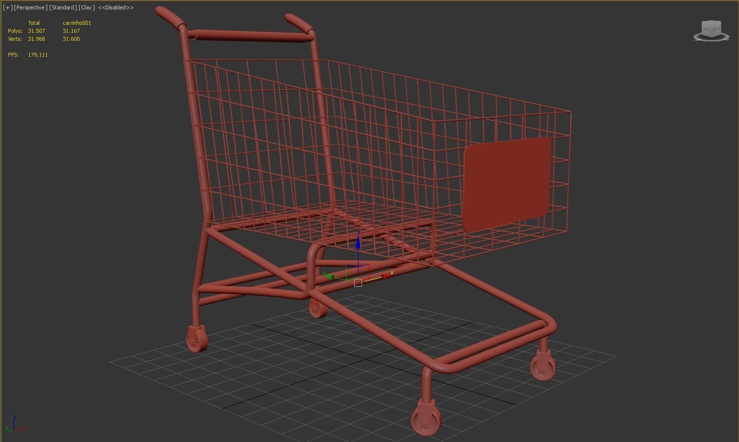 Shopping cart 3D model_7
