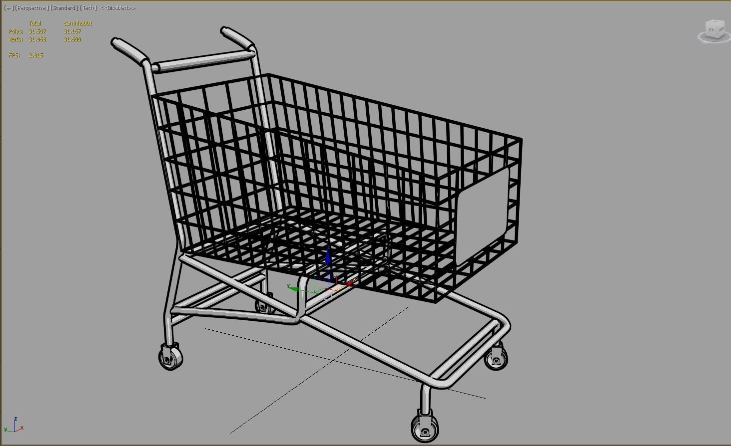 Shopping cart 3D model_4