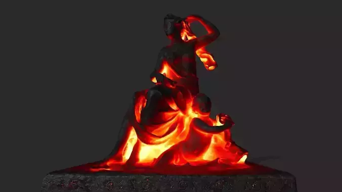 lava statue Low-poly 3D model