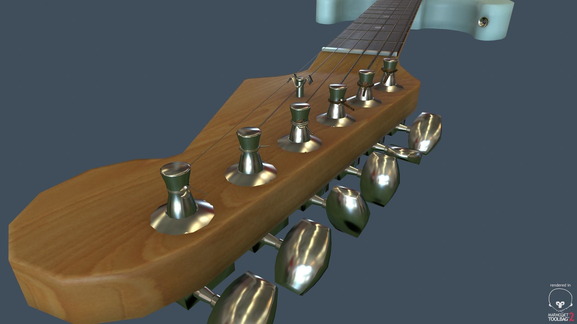 Game Ready Electric Guitar Low-poly 3D model_2
