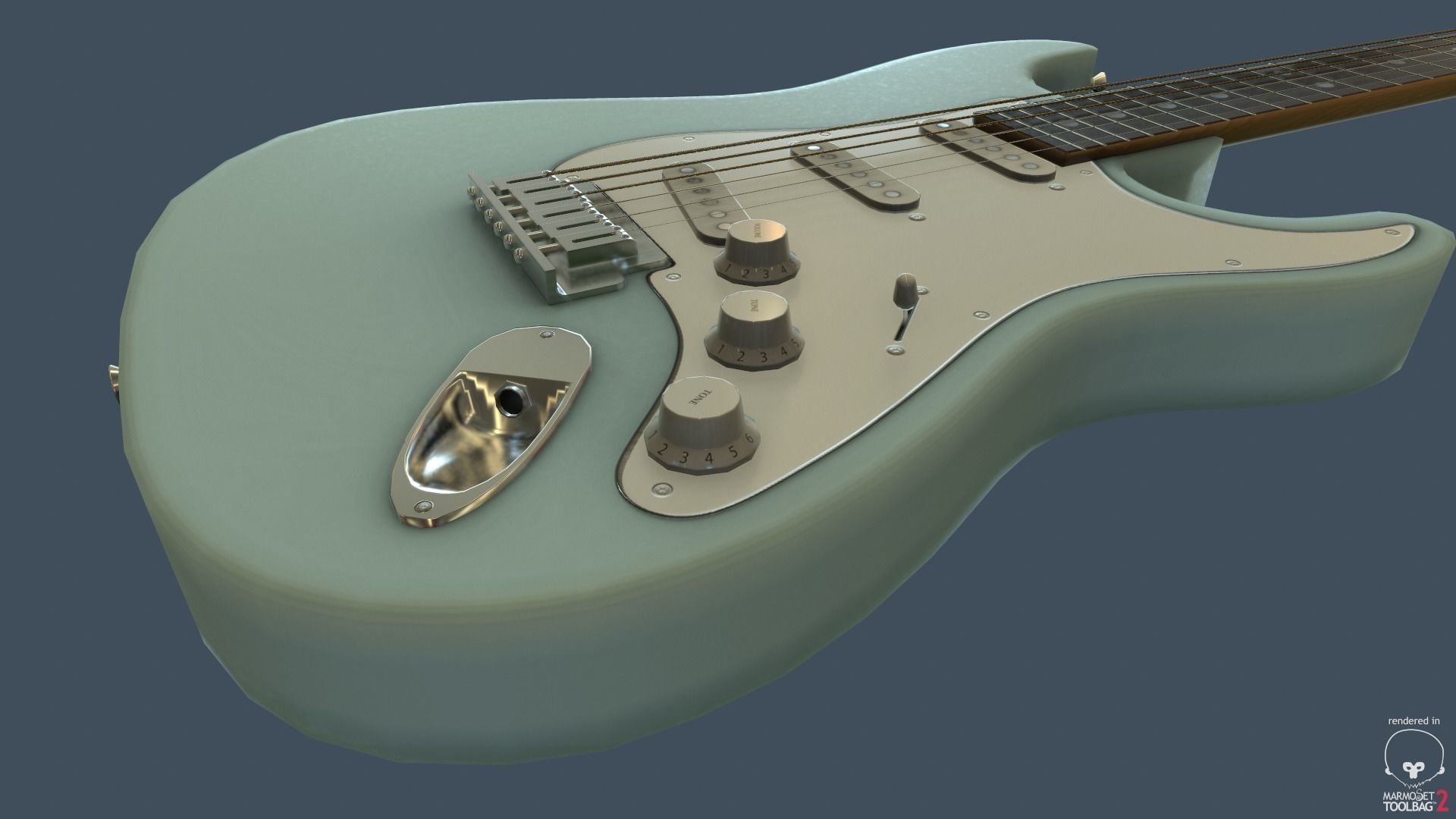 Game Ready Electric Guitar Low-poly 3D model_5