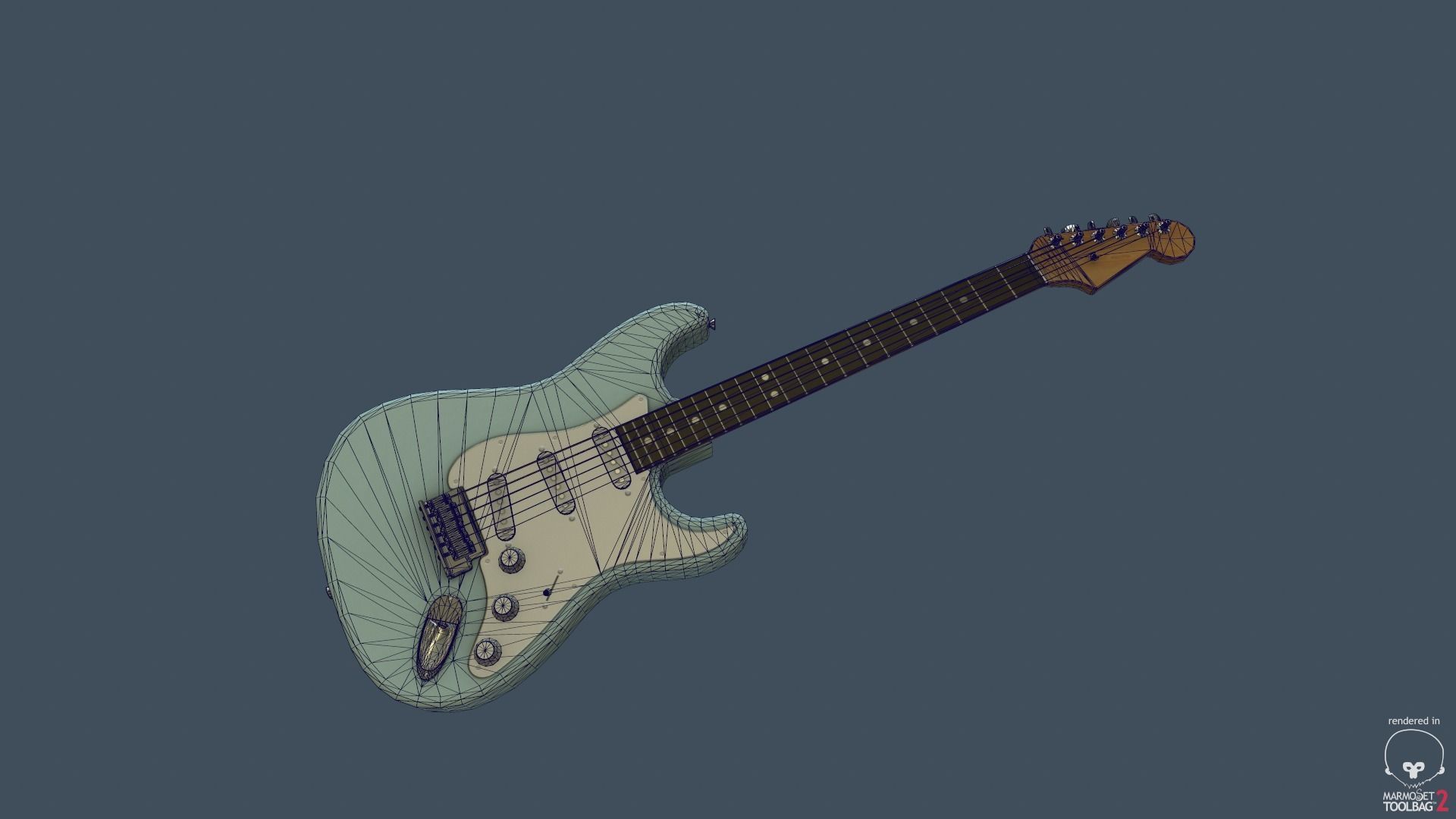 Game Ready Electric Guitar Low-poly 3D model_6