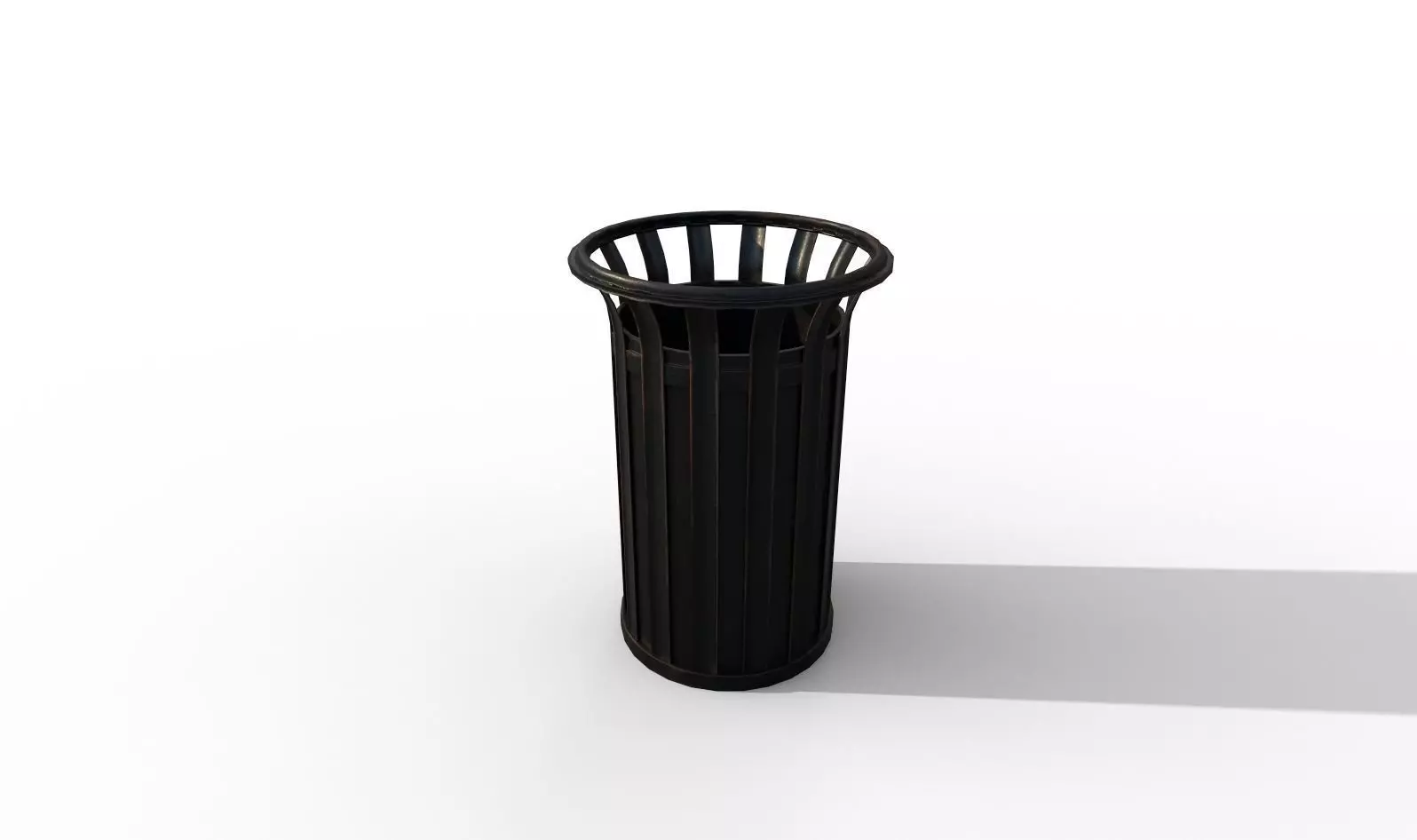 Trash Can Low-poly 3D model_0