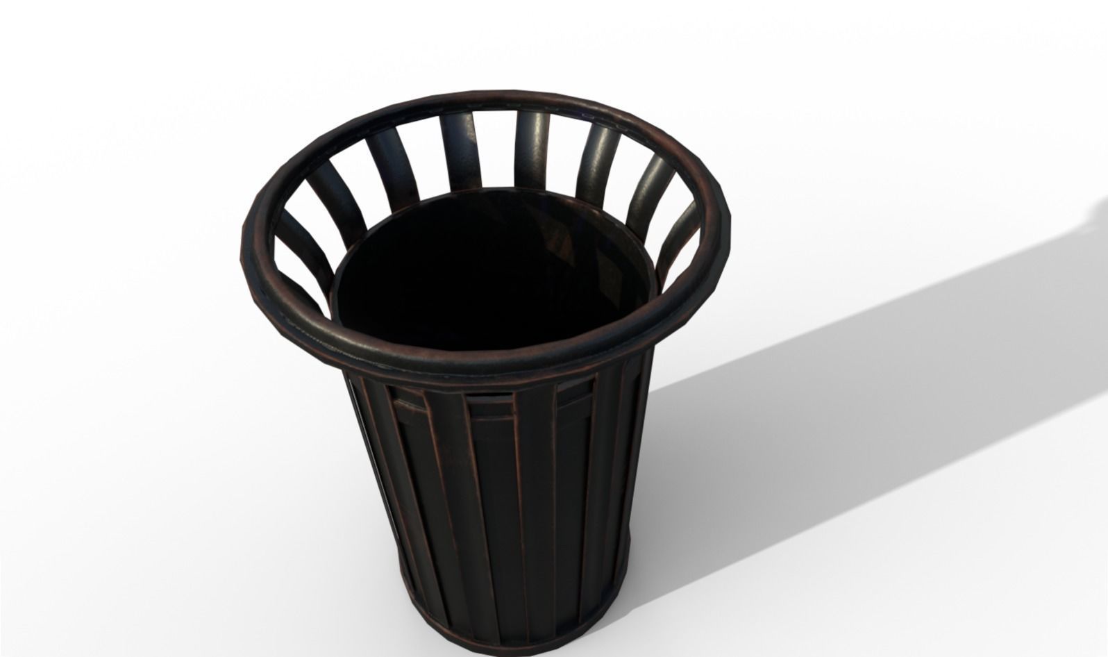 Trash Can Low-poly 3D model_1