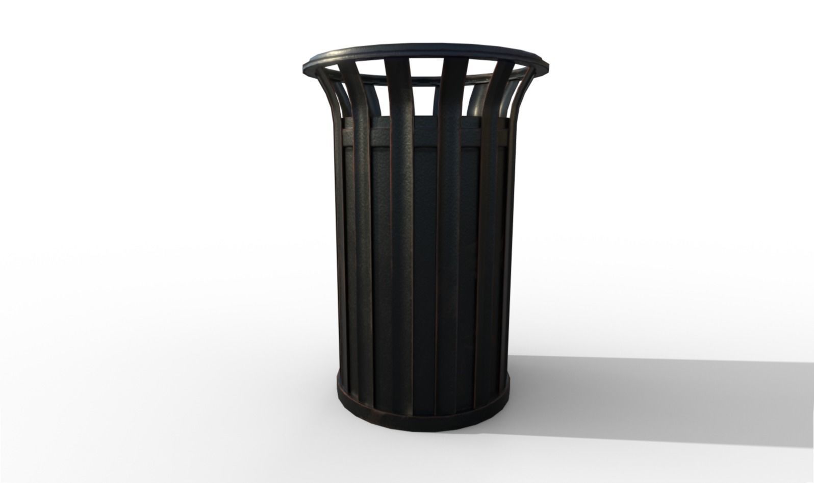 Trash Can Low-poly 3D model_2