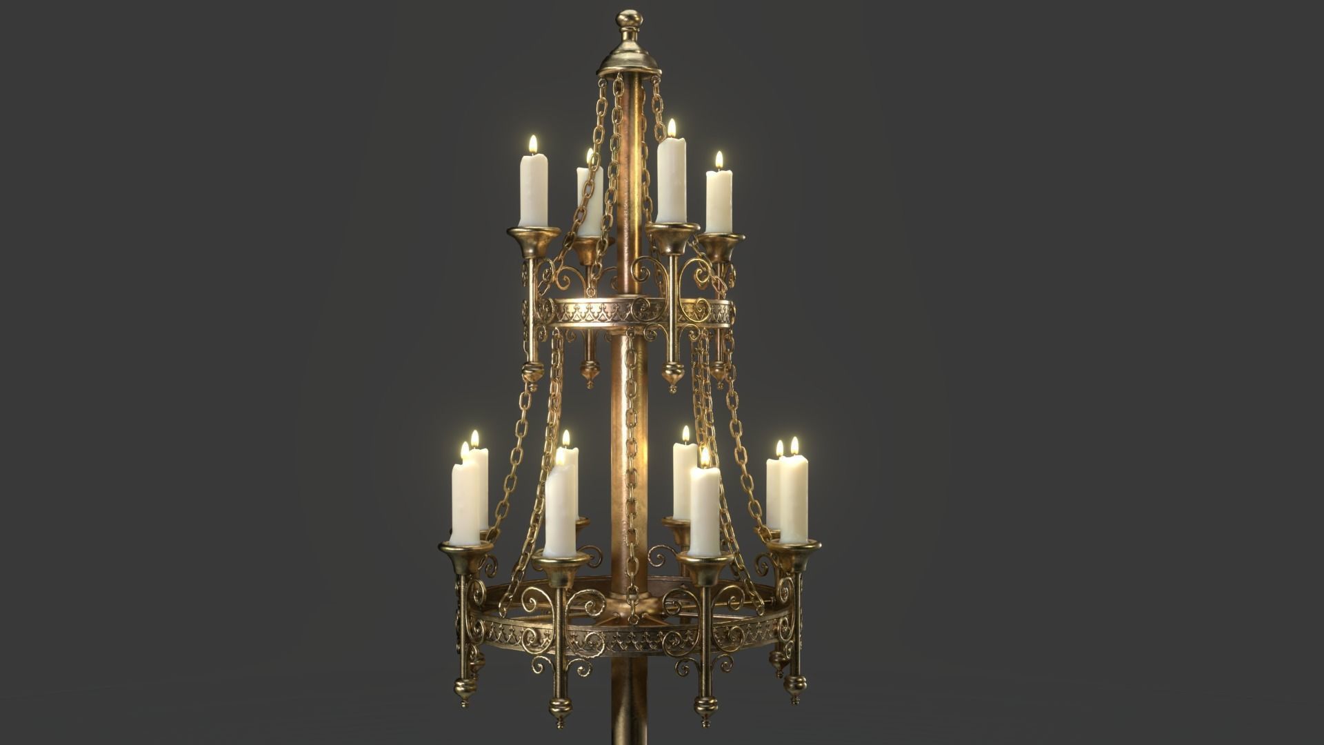 Candle Stand Holder - Game Ready Low-poly 3D model_2
