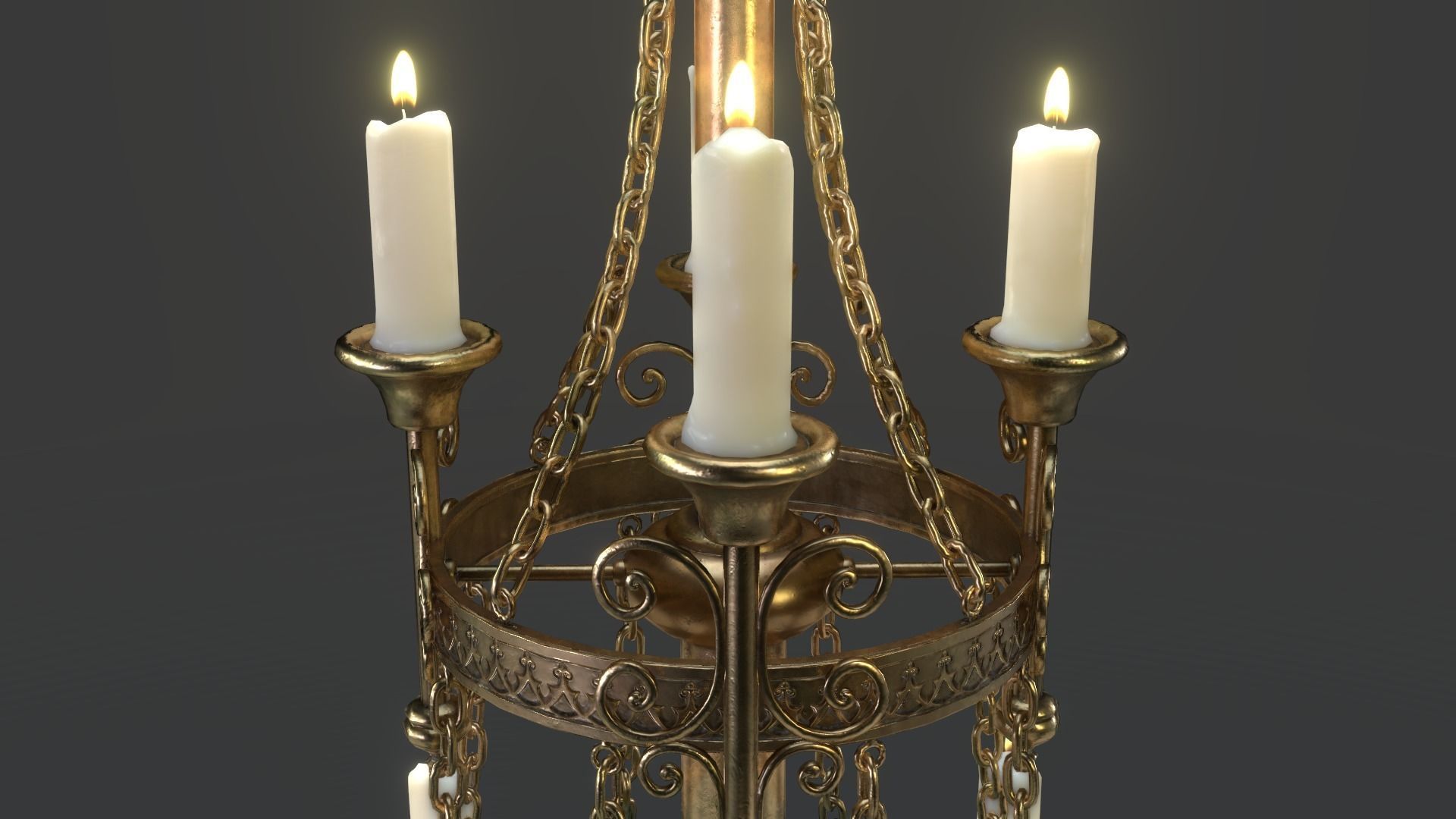 Candle Stand Holder - Game Ready Low-poly 3D model_6