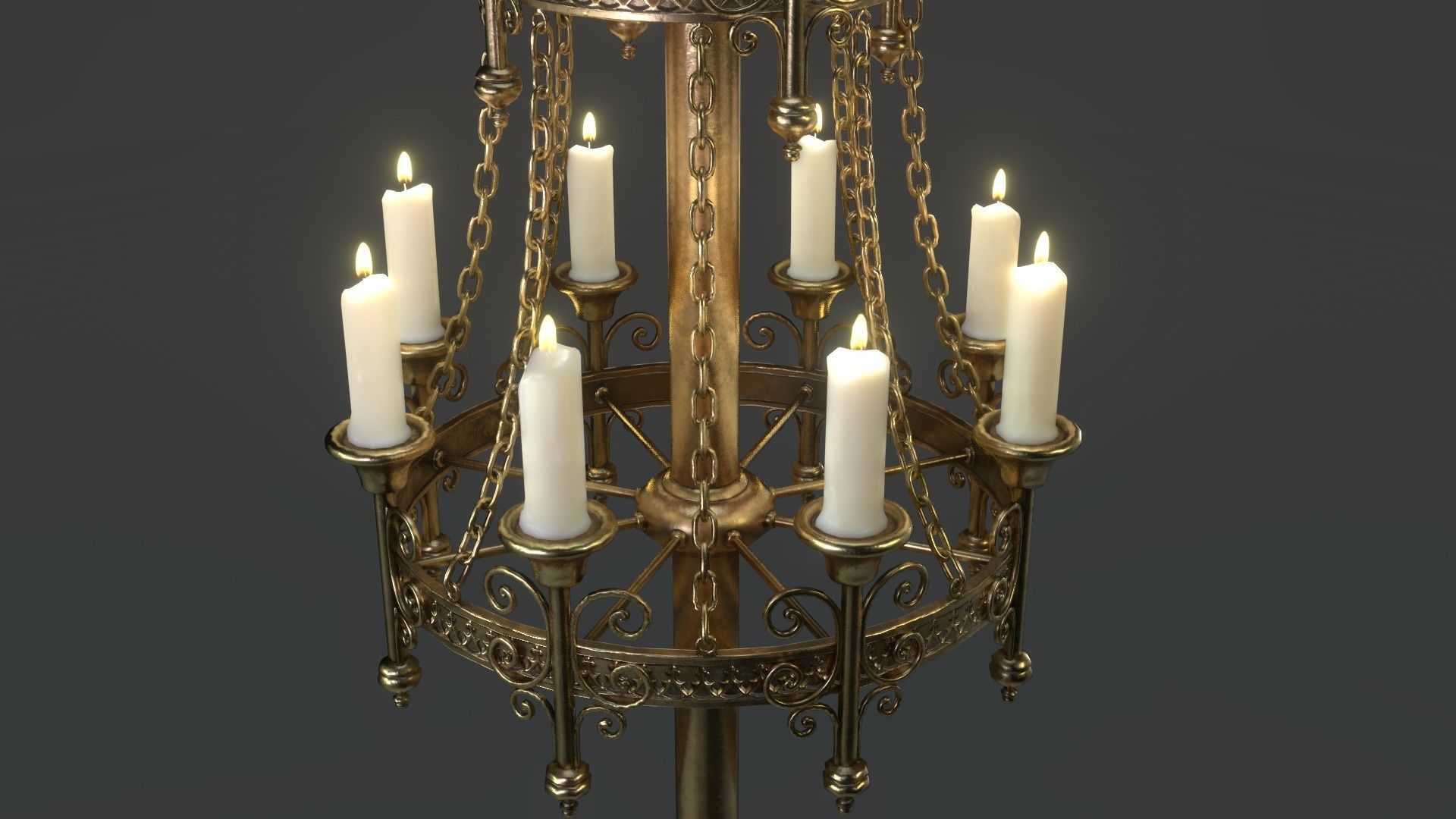 Candle Stand Holder - Game Ready Low-poly 3D model_5