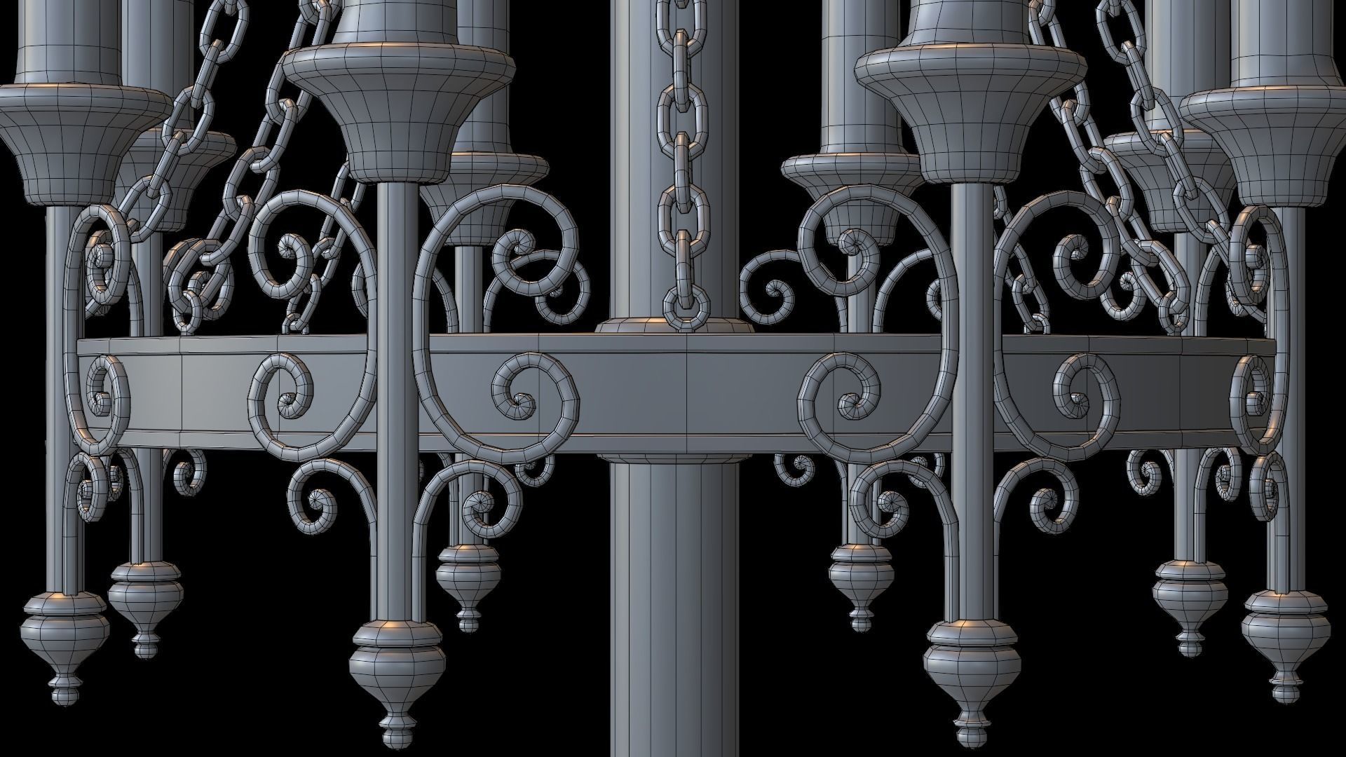 Candle Stand Holder - Game Ready Low-poly 3D model_10