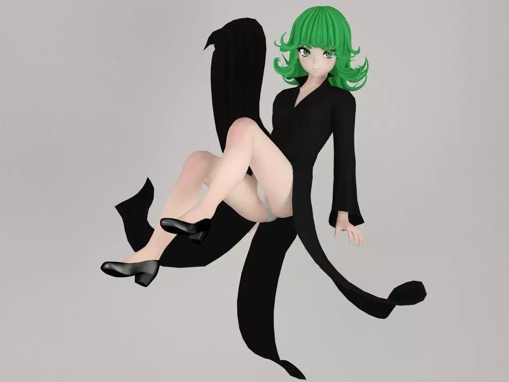 Tatsumaki anime girl pose 02 3D model_0