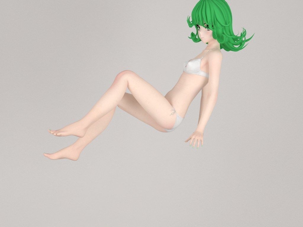 Tatsumaki anime girl pose 02 3D model_10