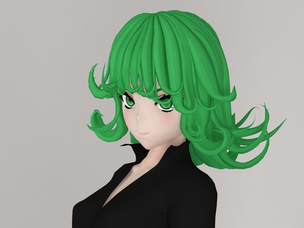 Tatsumaki anime girl pose 02 3D model_13