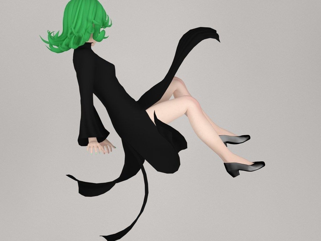 Tatsumaki anime girl pose 02 3D model_6