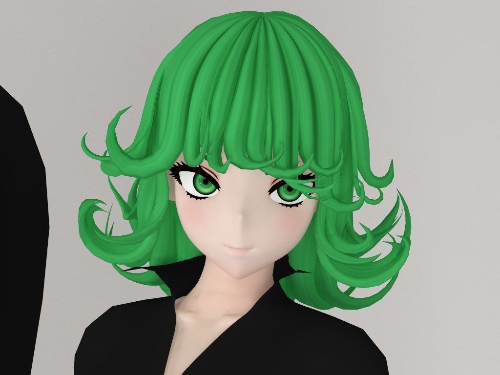 Tatsumaki anime girl pose 02 3D model_12