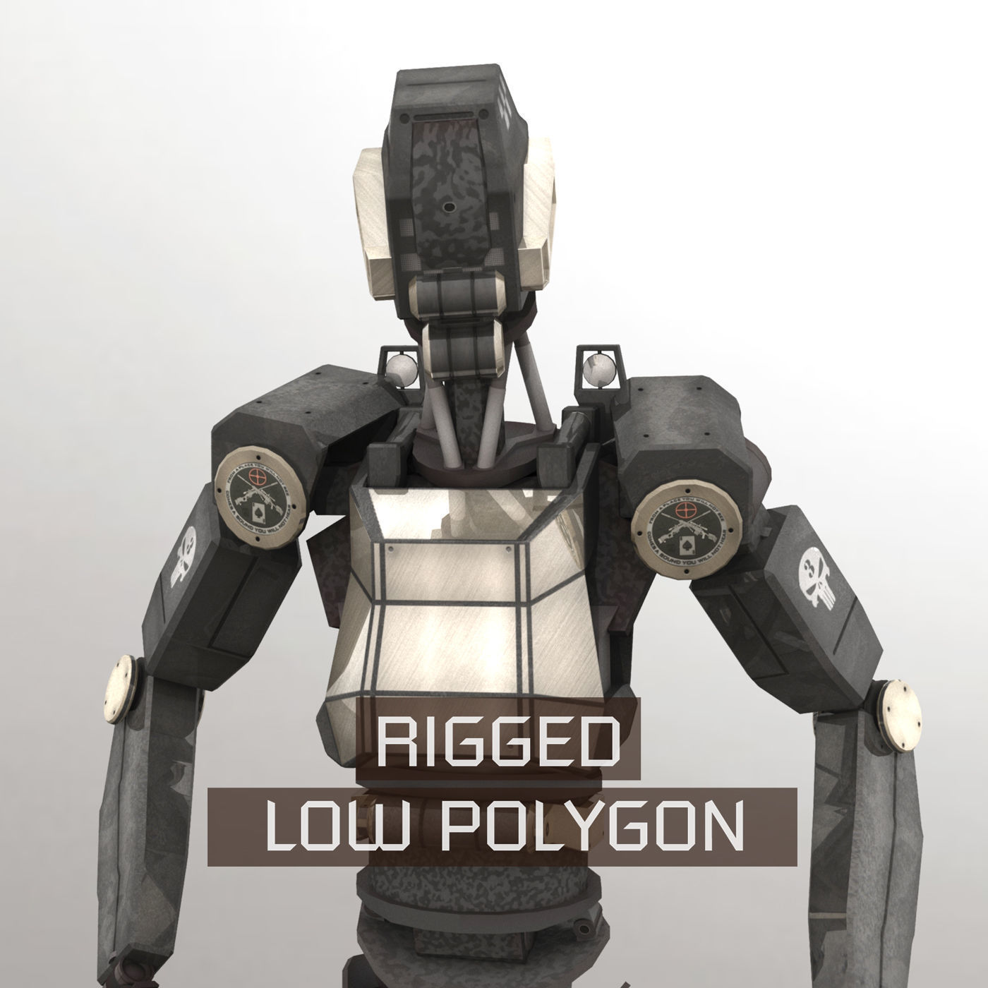 Robots Rigged Low Poly 3D Model Collection_3