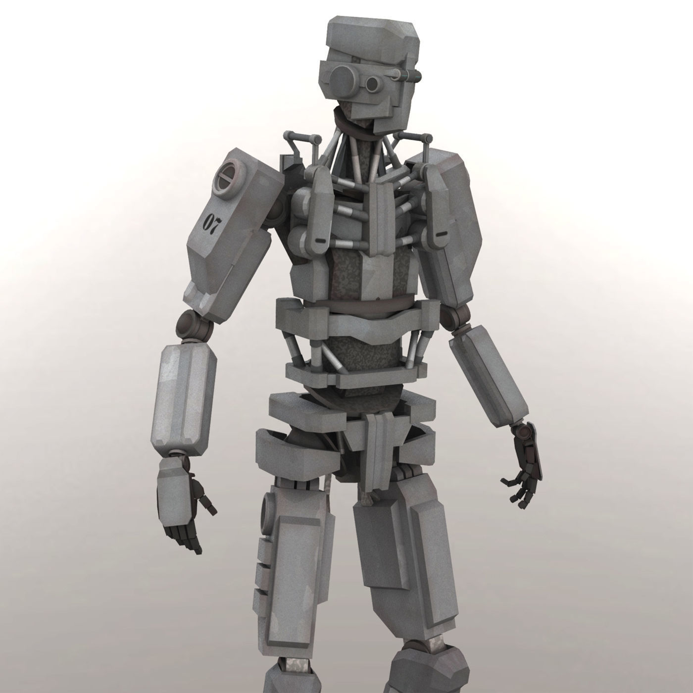 Robots Rigged Low Poly 3D Model Collection_10