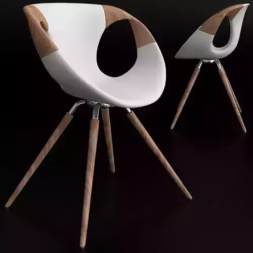 Up chair wood Medium Soft touch med tae armlaen 3d model Low-poly 3D model