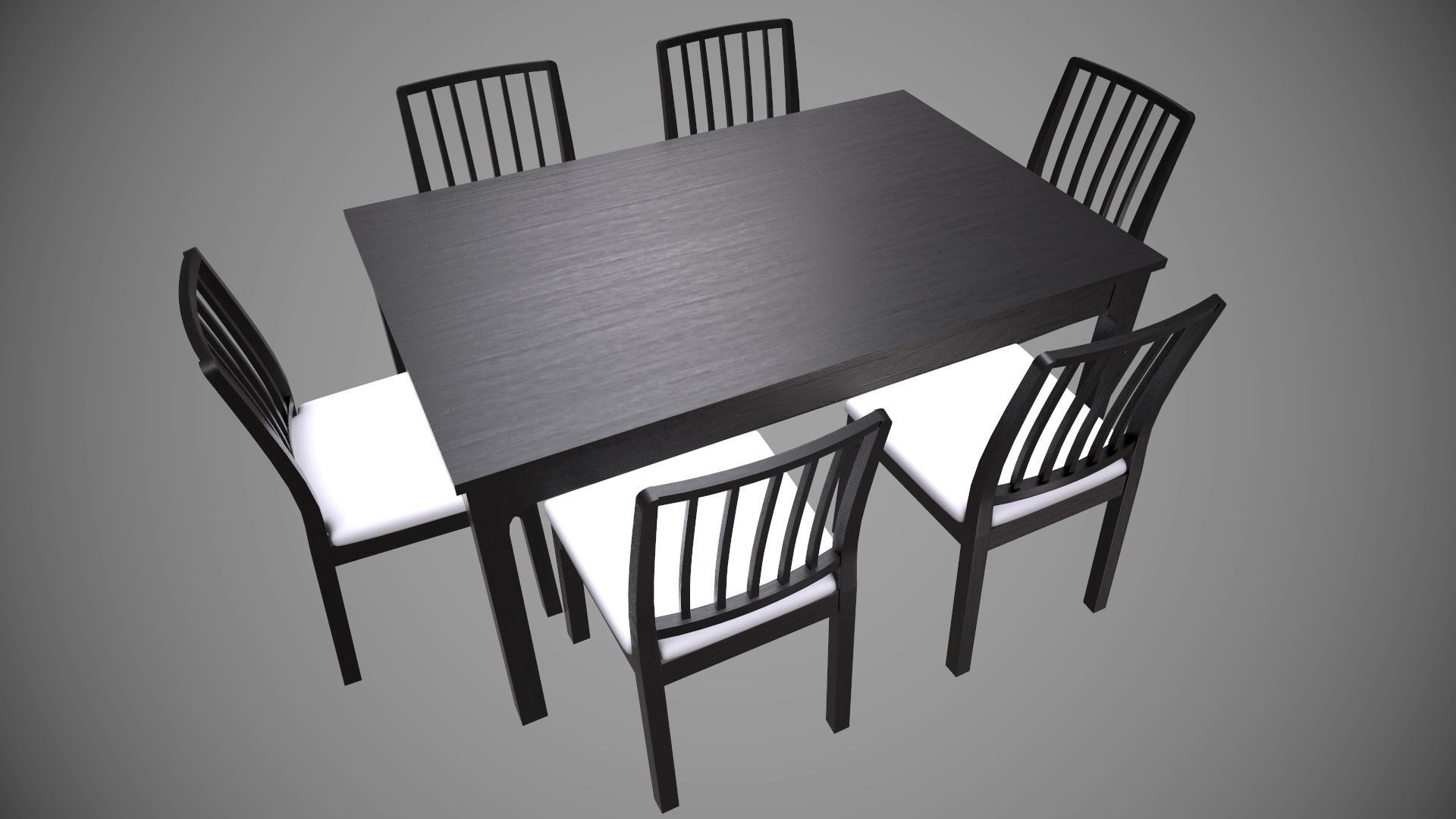 Dining Table with Chair low poly model with PBR texture Low-poly 3D model_12