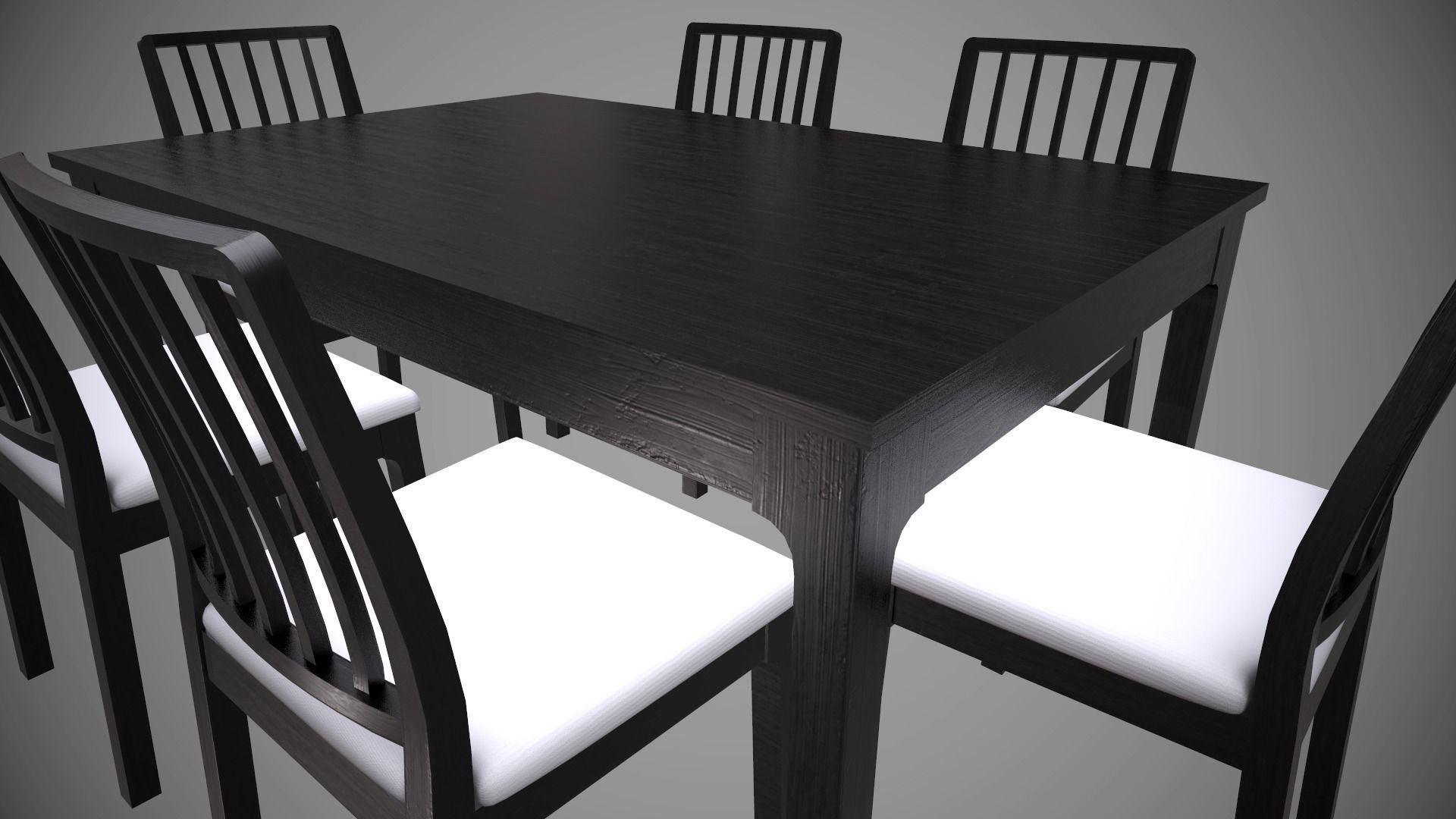 Dining Table with Chair low poly model with PBR texture Low-poly 3D model_10