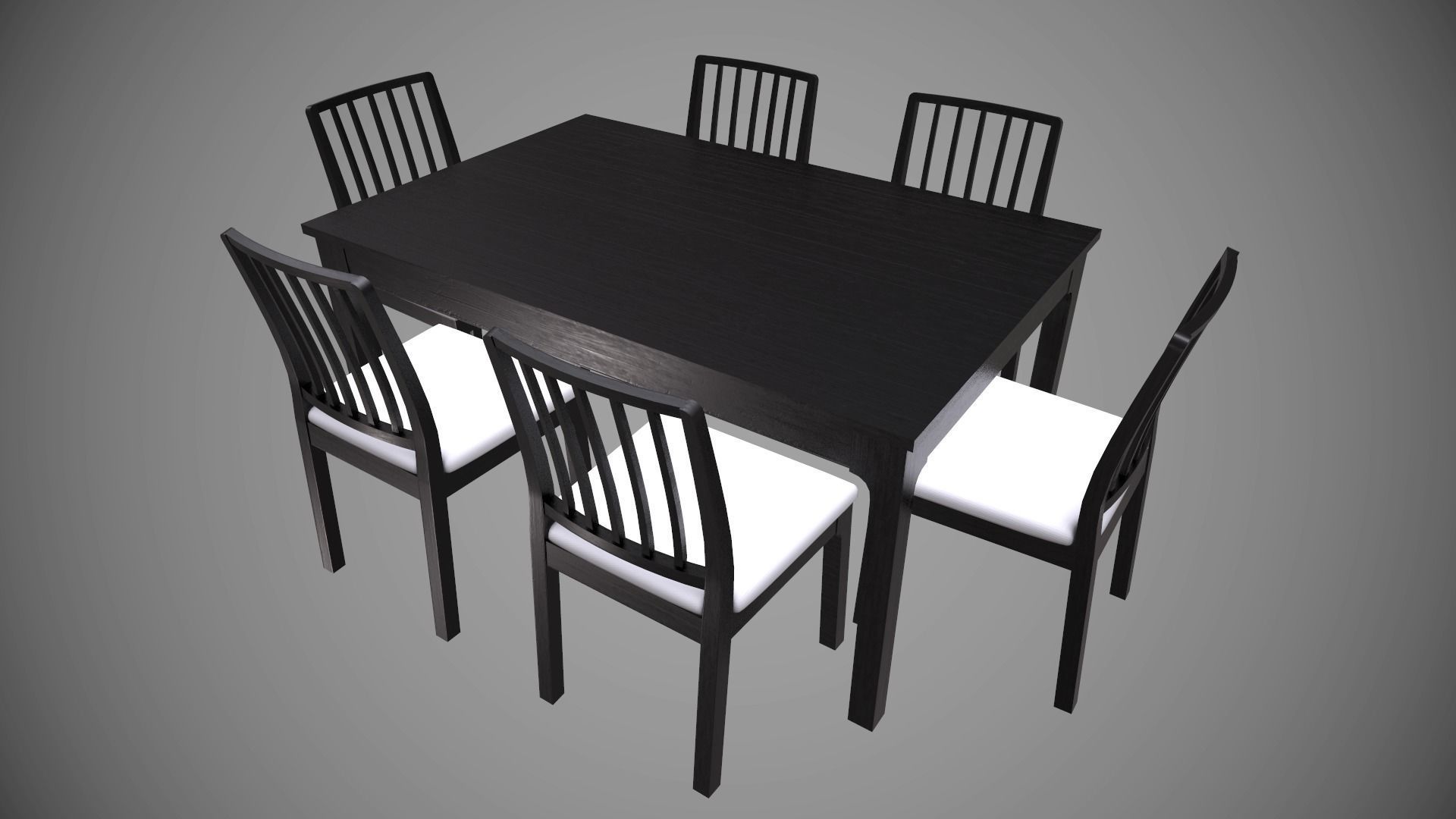 Dining Table with Chair low poly model with PBR texture Low-poly 3D model_16