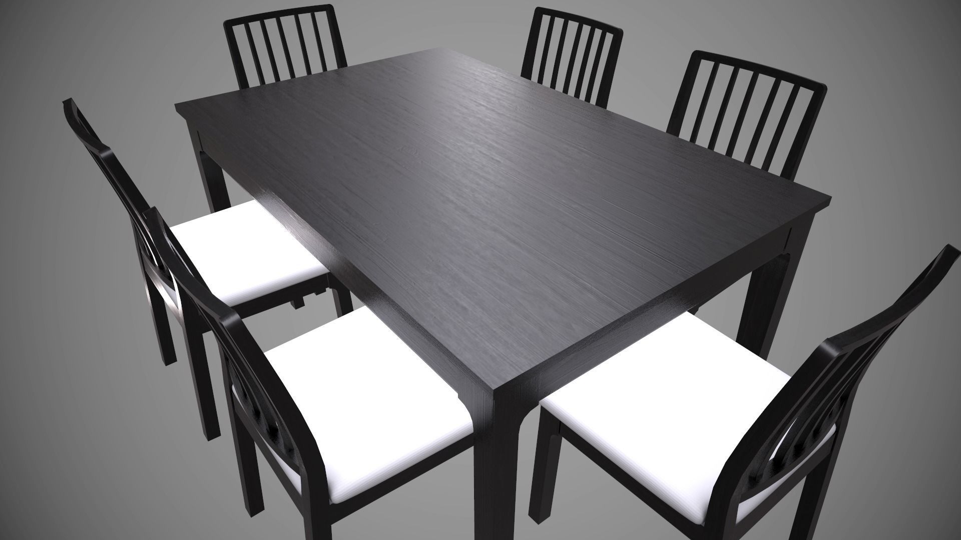 Dining Table with Chair low poly model with PBR texture Low-poly 3D model_14