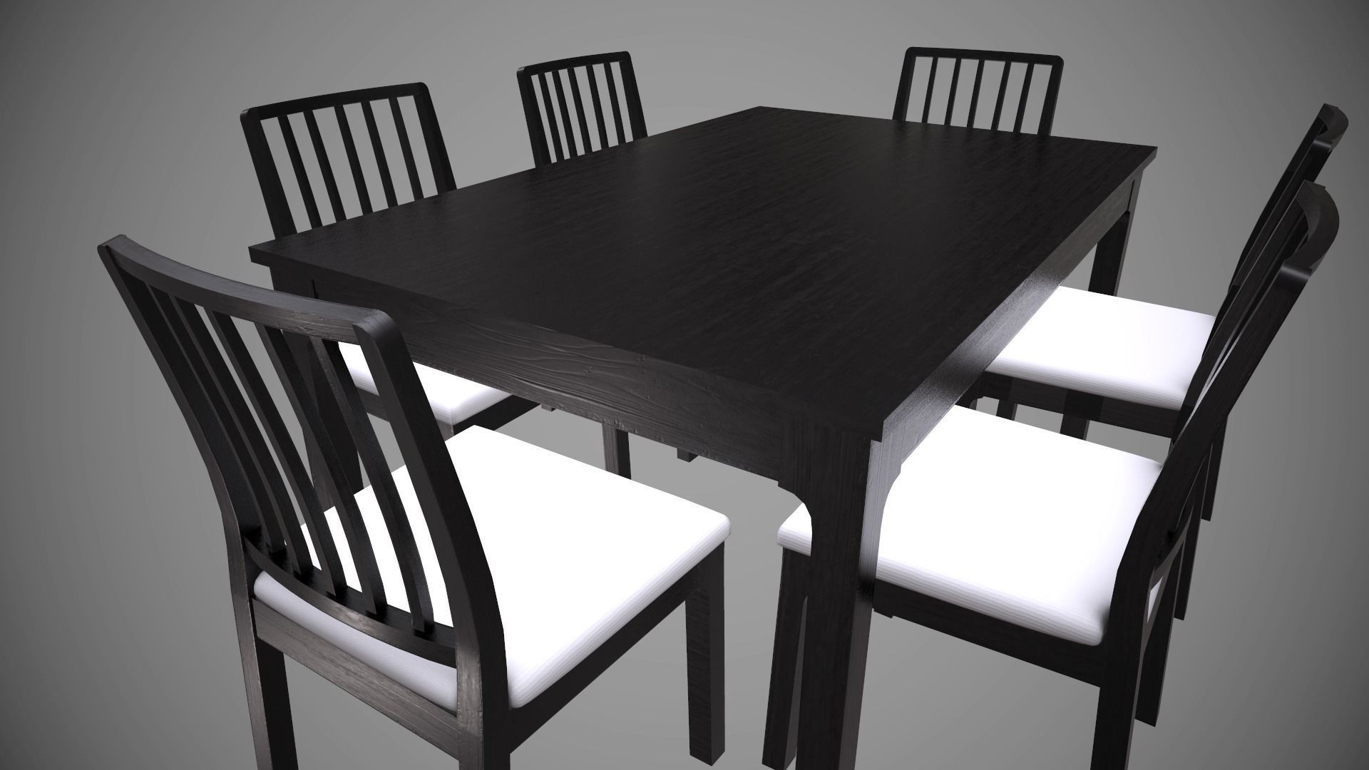 Dining Table with Chair low poly model with PBR texture Low-poly 3D model_13