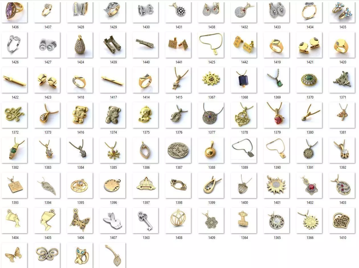 BULK-3DM-With Gems-MIX 61 Files 3D print model_0