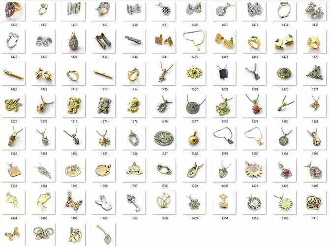 BULK-3DM-With Gems-MIX 61 Files 3D print model