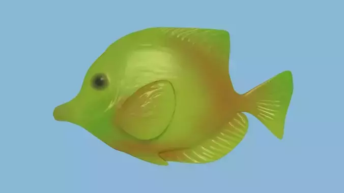Yellow Fish Rigged 3D model
