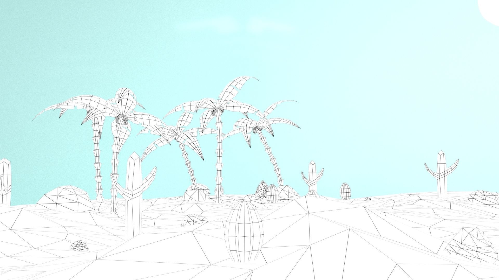 Low Poly Oasis Low-poly 3D model_23