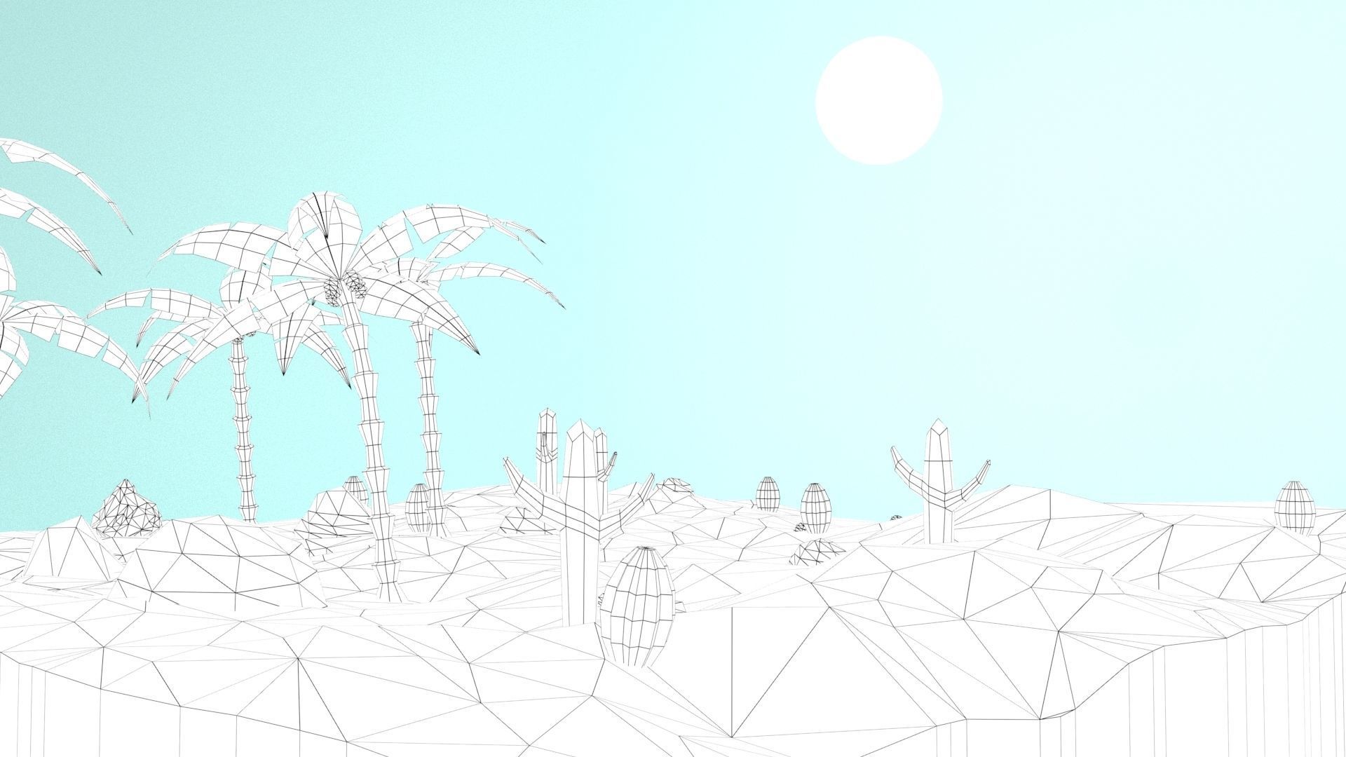 Low Poly Oasis Low-poly 3D model_13