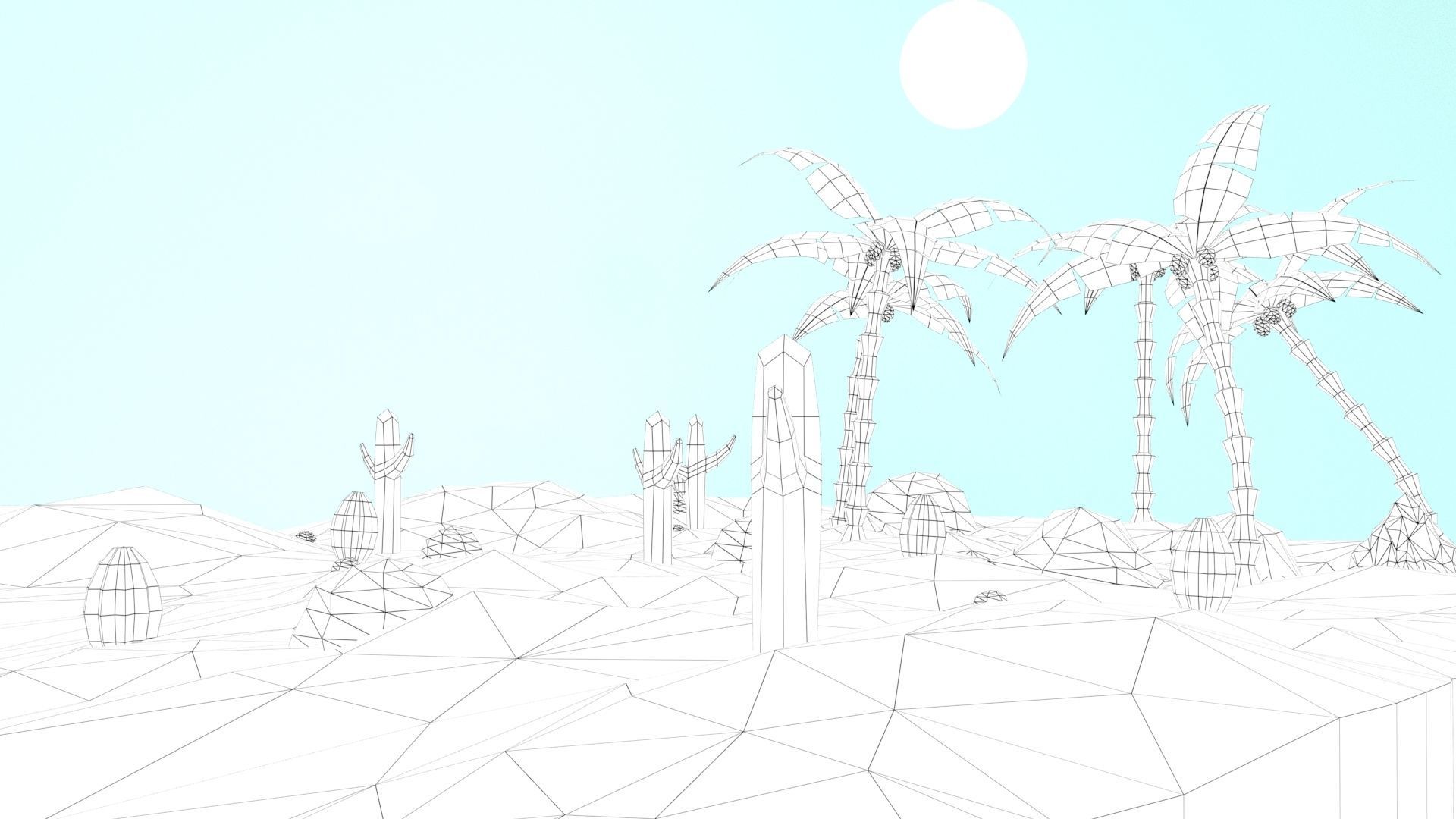 Low Poly Oasis Low-poly 3D model_31