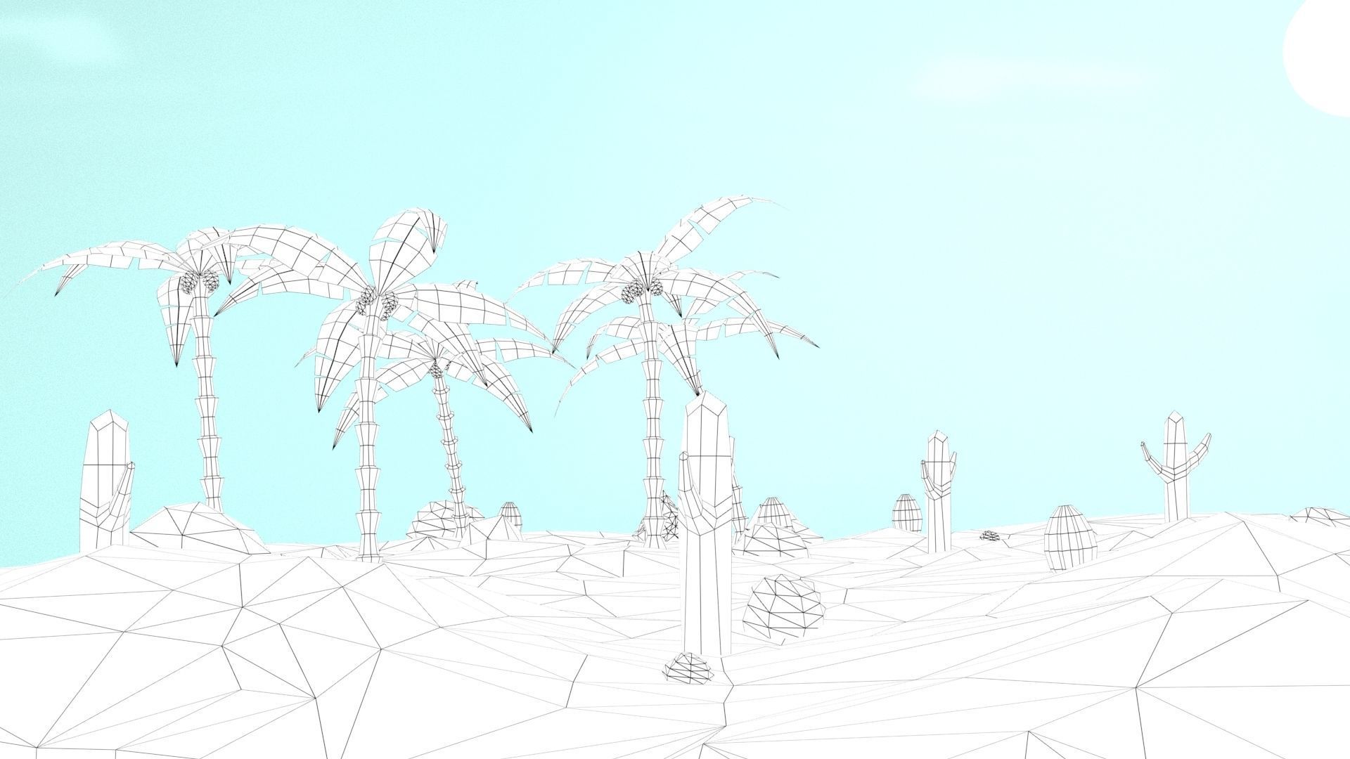 Low Poly Oasis Low-poly 3D model_21