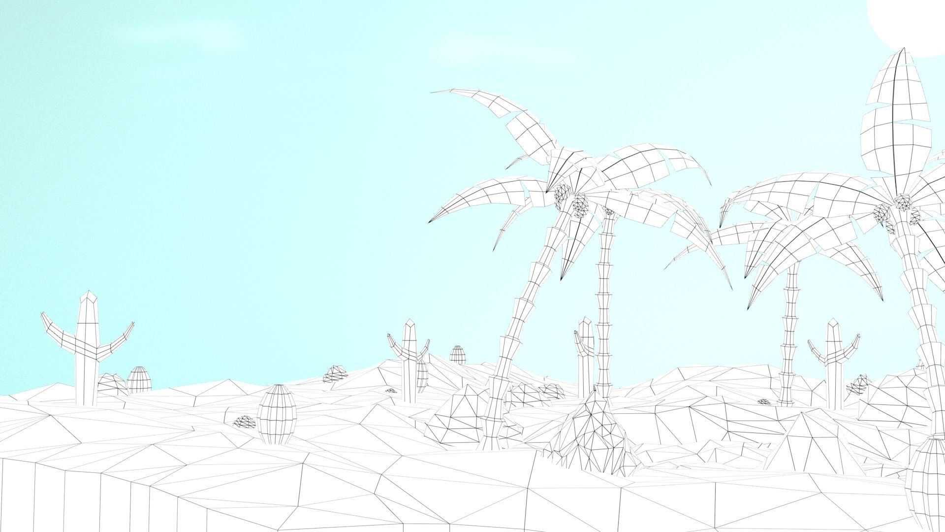 Low Poly Oasis Low-poly 3D model_34