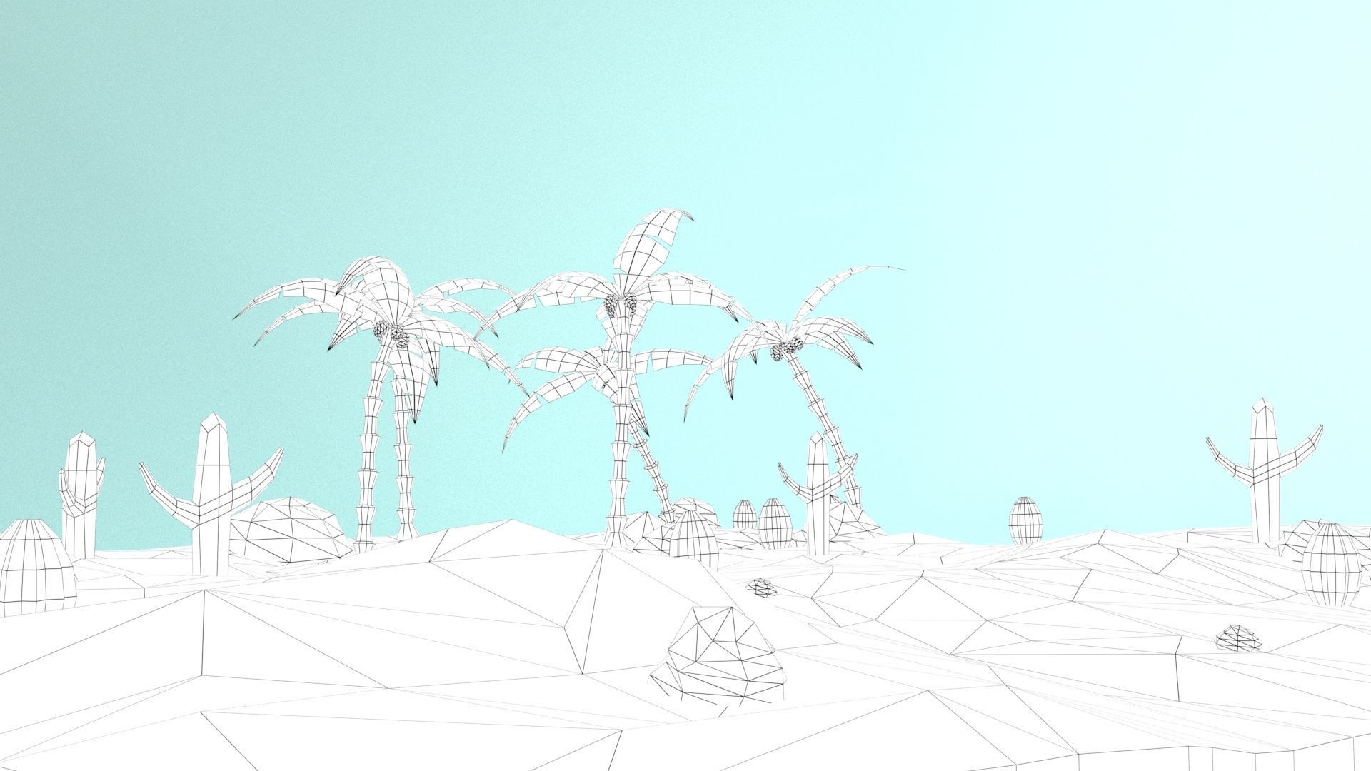 Low Poly Oasis Low-poly 3D model_25