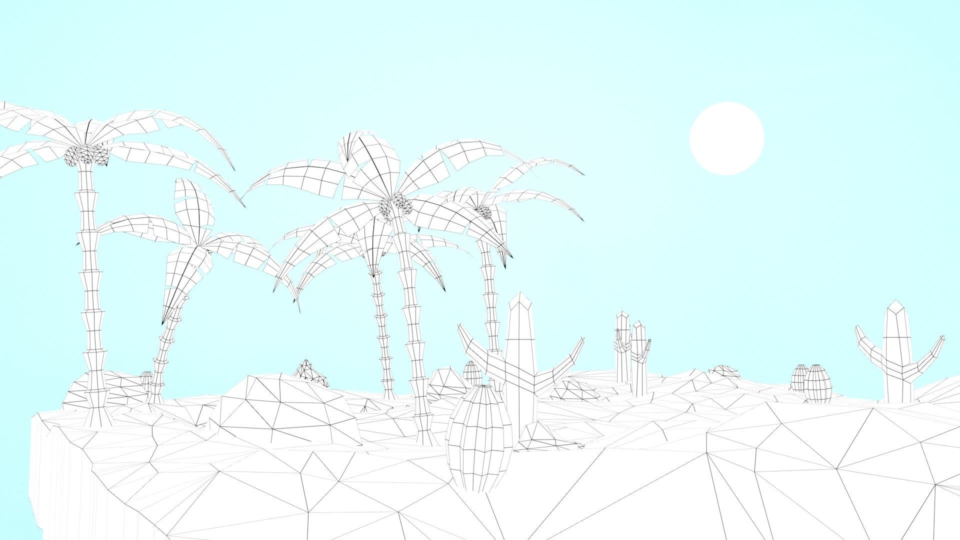 Low Poly Oasis Low-poly 3D model_15