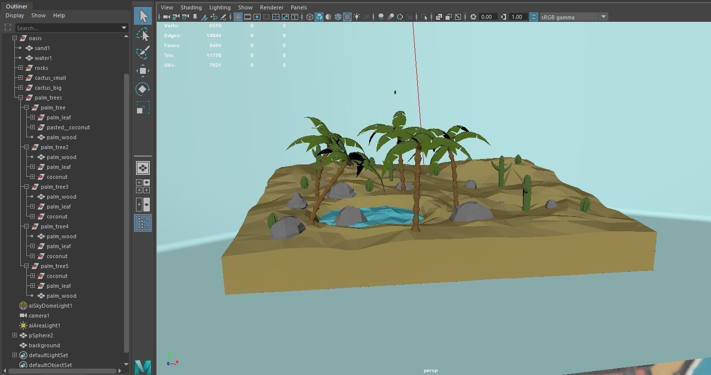 Low Poly Oasis Low-poly 3D model_62