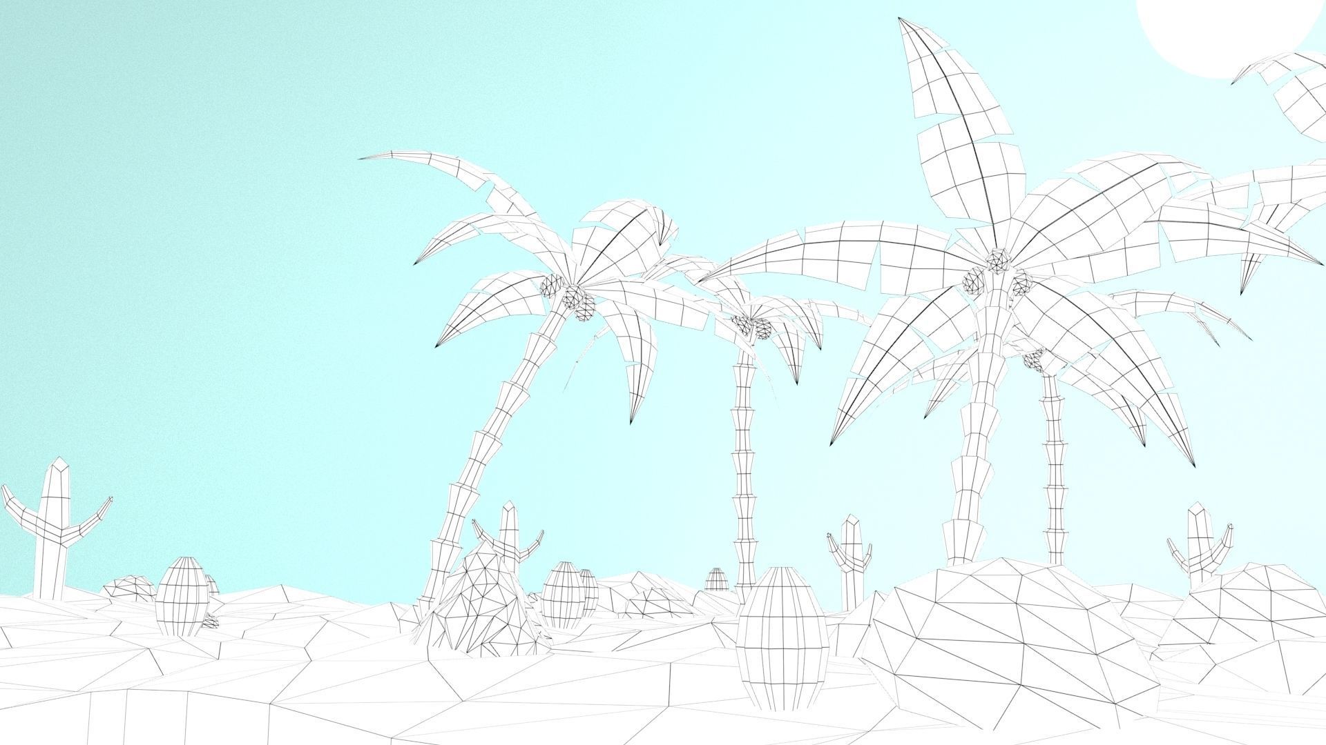 Low Poly Oasis Low-poly 3D model_36