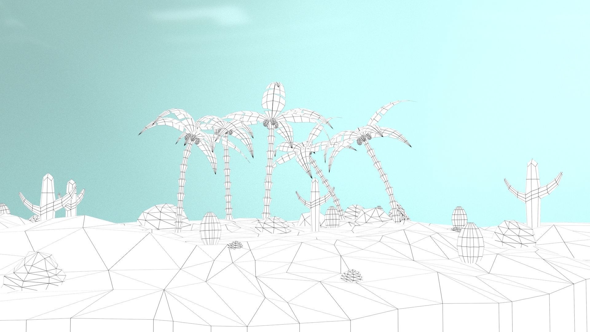 Low Poly Oasis Low-poly 3D model_27