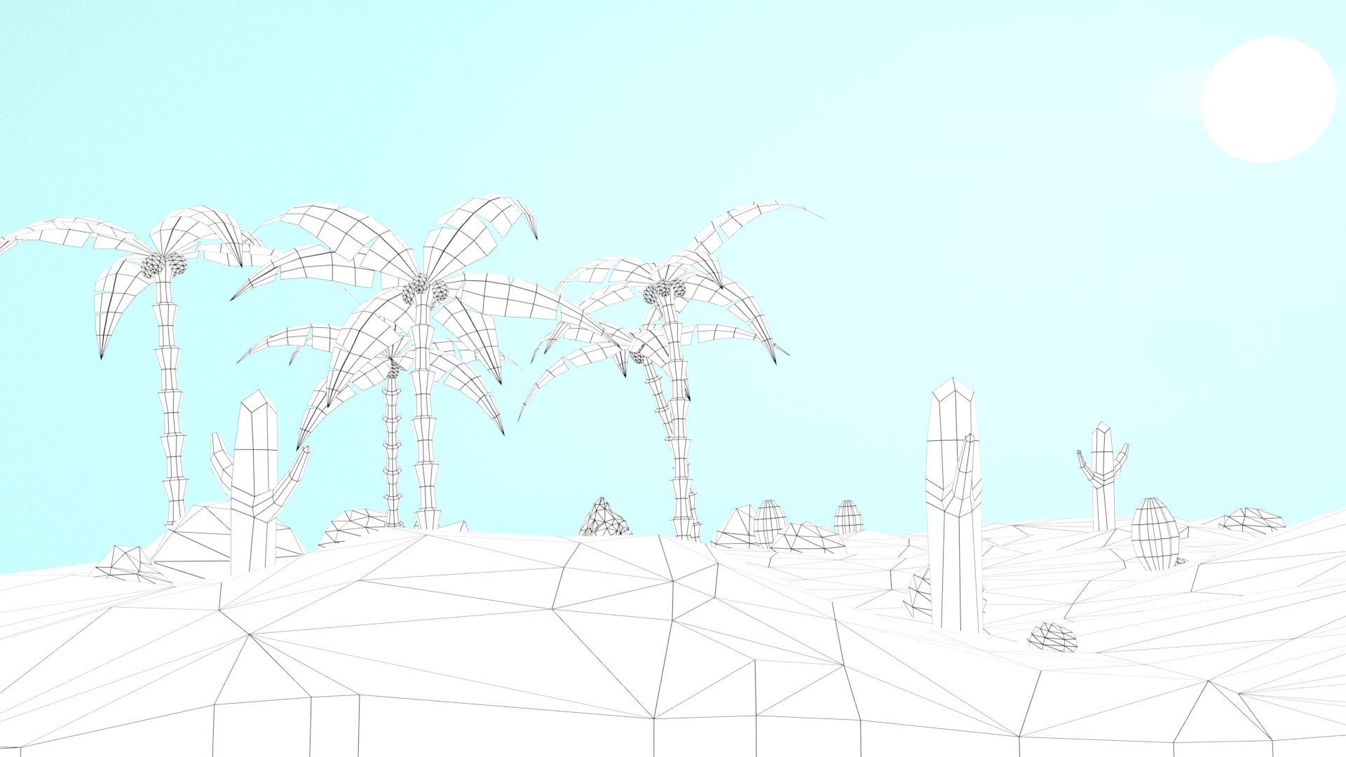 Low Poly Oasis Low-poly 3D model_19