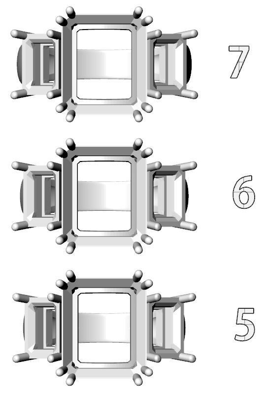 Stylish ring with three stones 422 3D print model_11