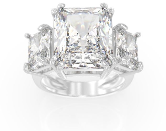 Stylish ring with three stones 422 3D print model
