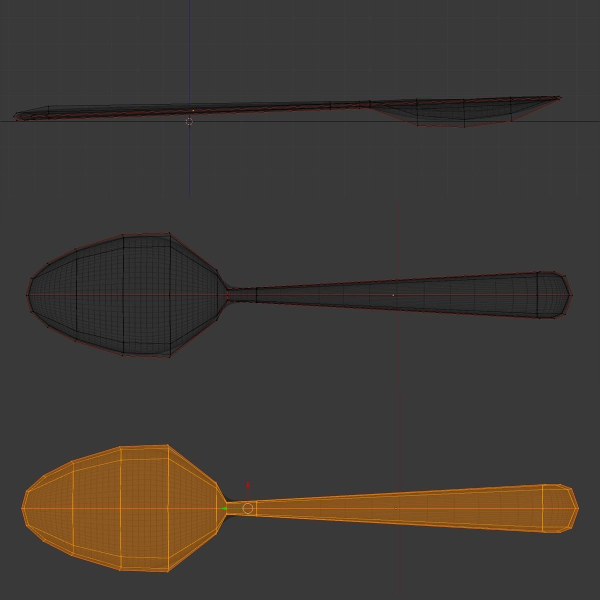 Knife fork spoon set Low-poly 3D model_8