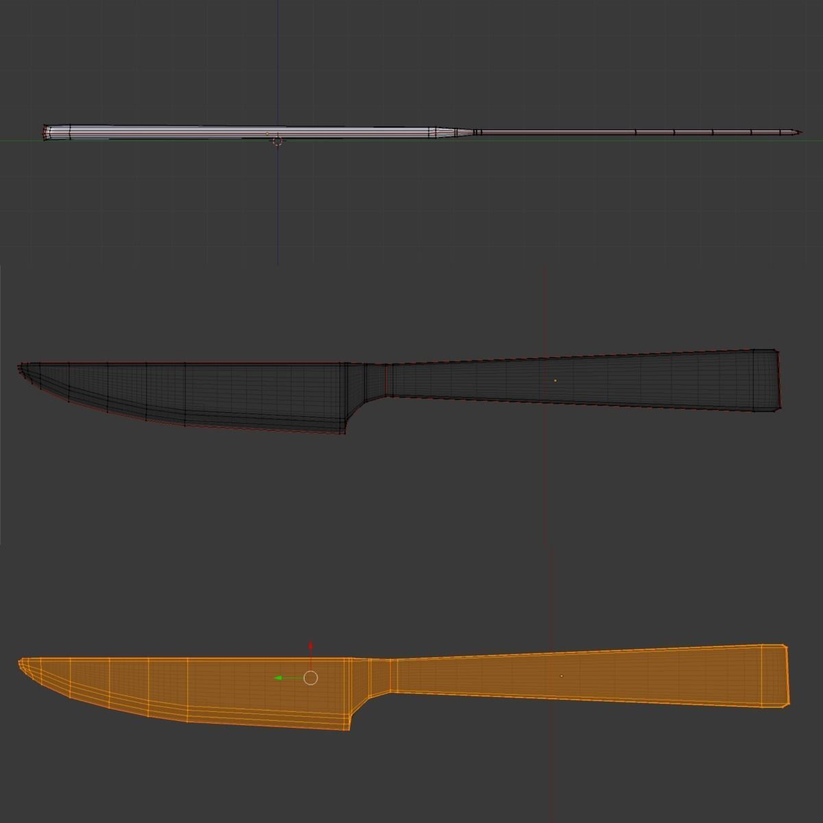 Knife fork spoon set Low-poly 3D model_6
