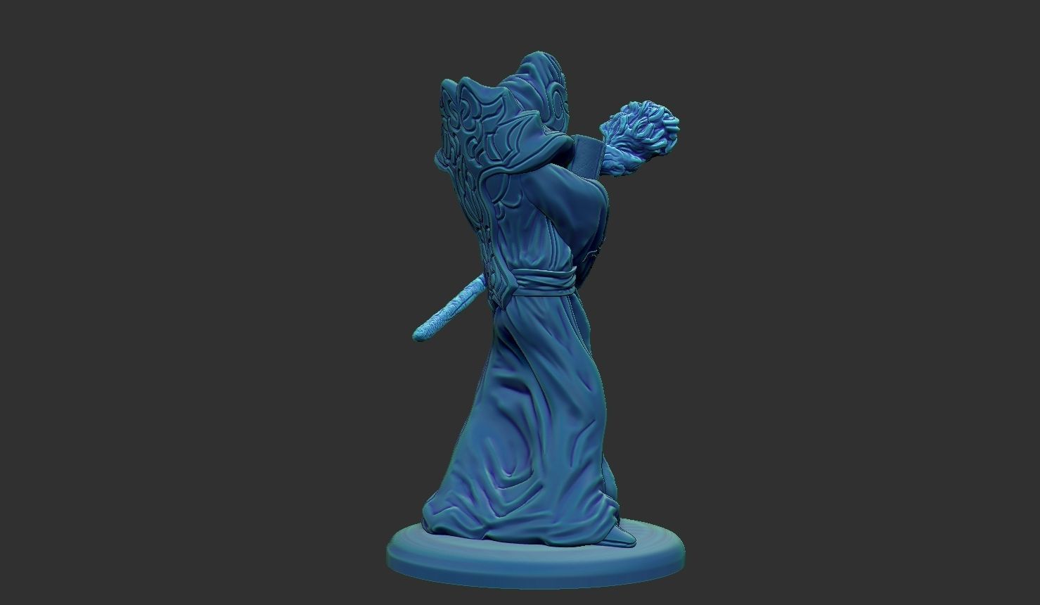 Arcane Wizard 3d Printable miniature attack Stance 3D print model_7