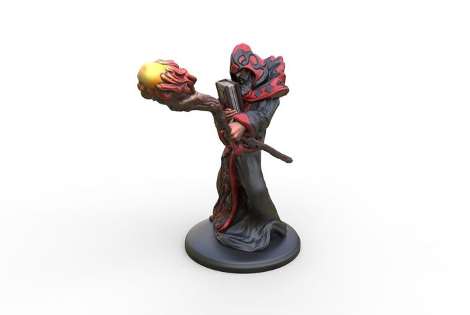 Arcane Wizard 3d Printable miniature attack Stance 3D print model