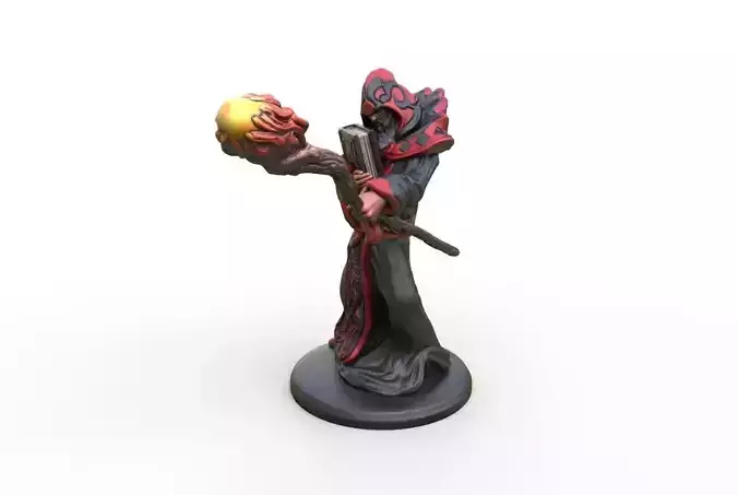 Arcane Wizard 3d Printable miniature attack Stance 3D print model